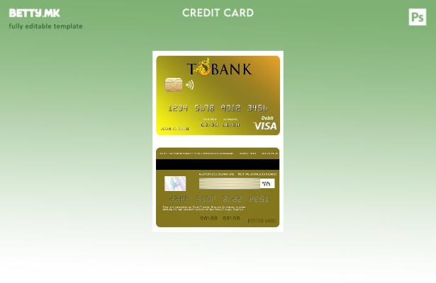 Модерен стил Шаблон за виза на банката од Бутан Т